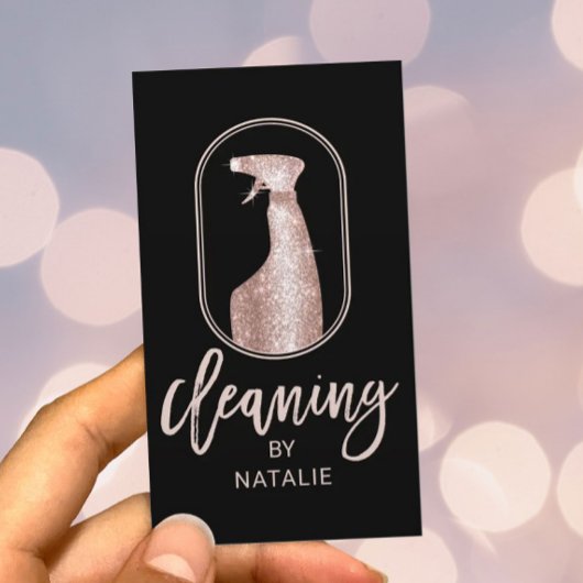 Carte De Visite Logo de nettoyage de maison moderne Typographie or