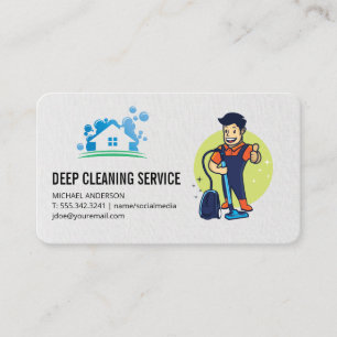 Carte De Visite Logo de nettoyage de maison   Nettoyage Guy