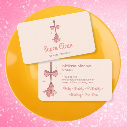 Carte De Visite Logo de nettoyage de maison professionnel Retro Br