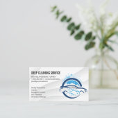 Carte De Visite Logo de nettoyage des bulles de savon de lavage de (Debout devant)