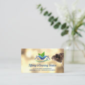 Carte De Visite Logo de nettoyage des domestiques | Duster (Debout devant)