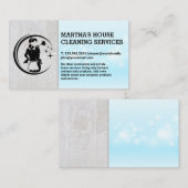 Carte De Visite Logo de nettoyage des domestiques | Services à dom (Devant / Derrière)