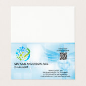 Carte De Visite Logo de neurologie | Arrière - plan Médicale (Extérieur déplié)