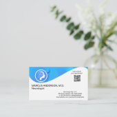 Carte De Visite Logo de neurologie | Code QR personnalisé (Debout devant)