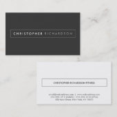 Carte De Visite Logo de nom en boîte MODERNE et MINIMAL (Devant / Derrière)