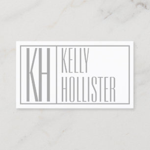 Carte De Visite Logo de nom et initiales gris moderne