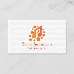 Carte De Visite Logo de note de musique orange