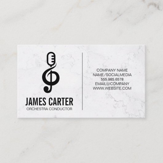 Carte De Visite Logo de note sonore du microphone (Devant)