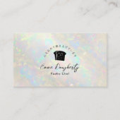 Carte De Visite Logo de pain holographique blanc Opal de boulanger (Devant)