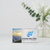 Carte De Visite Logo de panneau solaire | Énergie renouvelable (Debout devant)