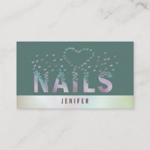 Carte De Visite Logo de papillons holographiques de luxe
