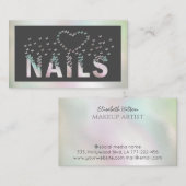 Carte De Visite Logo de papillons holographiques de luxe (Devant / Derrière)