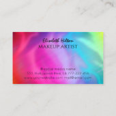 Carte De Visite Logo de papillons holographiques de luxe (Dos)