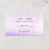 Carte De Visite Logo de Parties scintillant holographique moderne  (Dos)