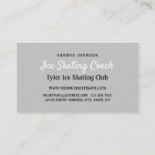Carte De Visite Logo De Patinage Sur Glace, Patinage Sur Glace, Co (Dos)