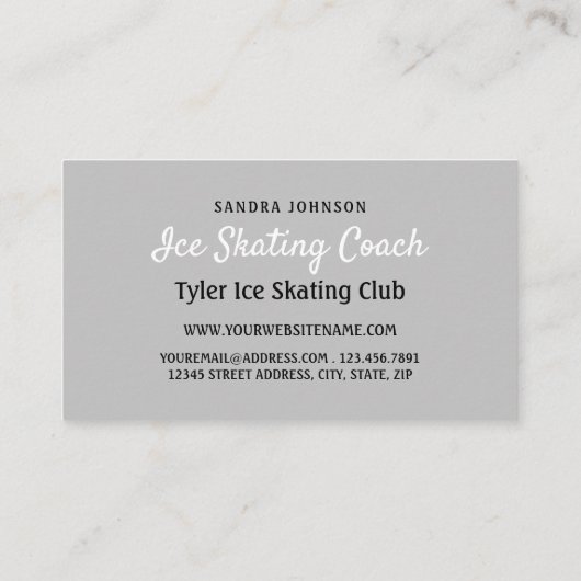 Carte De Visite Logo De Patinage Sur Glace, Patinage Sur Glace, Co (Dos)