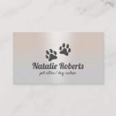 Carte De Visite Logo de pattes de chien assis pour animaux de comp (Devant)