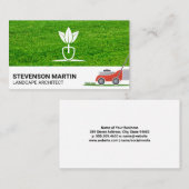 Carte De Visite Logo de paysage | Couper la tondeuse de gazon (Devant / Derrière)