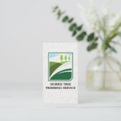 Carte De Visite Logo de paysage de verdure d'arbres (Debout devant)