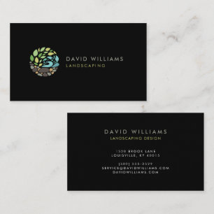 Carte De Visite Logo de paysage moderne du jardinier