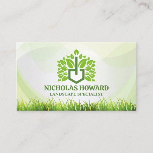 Carte De Visite Logo de paysage moderne | Herbe (Devant)