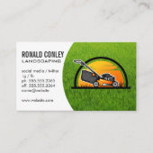 Carte De Visite Logo de paysage | tondeuse à gazon (Devant)