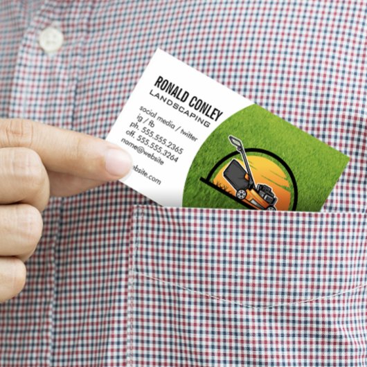 Carte De Visite Logo de paysage | tondeuse à gazon