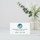 Carte De Visite Logo de Paysagisme Moderne Bleu Vert (Debout devant)