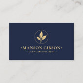 Carte De Visite Logo de paysagiste de luxe minimal code QR bleu fo (Devant)