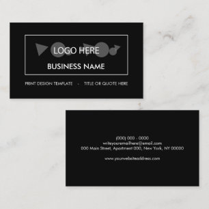 Carte De Visite logo de petite entreprise minimaliste ici