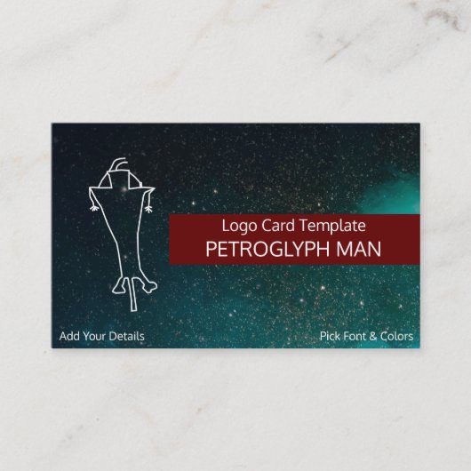 Carte De Visite Logo de Petroglyph Man (Devant)