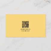 Carte De Visite Logo de photo de code QR jaune professionnel (Dos)