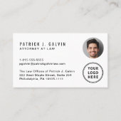 Carte De Visite Logo de photo de code QR professionnel (Devant)