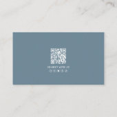 Carte De Visite Logo de photo de code QR professionnel bleu modern (Dos)