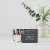 Carte De Visite Logo de photo de code QR professionnel moderne (Debout devant)