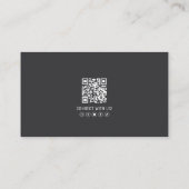Carte De Visite Logo de photo de code QR professionnel moderne (Dos)