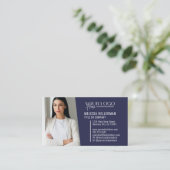 Carte De Visite Logo de photo de code QR professionnel moderne ble (Debout devant)
