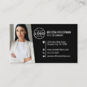 Carte De Visite Logo de photo de code QR professionnel moderne noi (Devant)