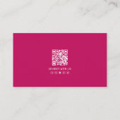 Carte De Visite Logo de photo de code QR professionnel rose modern (Dos)