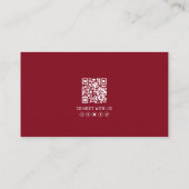 Carte De Visite Logo de photo de code QR professionnel rouge moder (Dos)