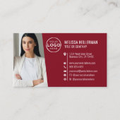 Carte De Visite Logo de photo de code QR professionnel rouge moder (Devant)