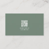 Carte De Visite Logo de photo de code QR professionnel vert modern (Dos)