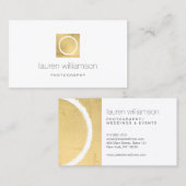 Carte De Visite Logo de photo minimaliste en forme de cercle (Devant / Derrière)