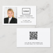 Carte De Visite Logo de photo professionnel simple moderne et code (Devant / Derrière)