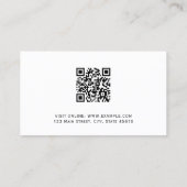 Carte De Visite Logo de photo professionnel simple moderne et code (Dos)