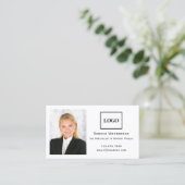 Carte De Visite Logo de photo professionnel simple moderne et code (Debout devant)