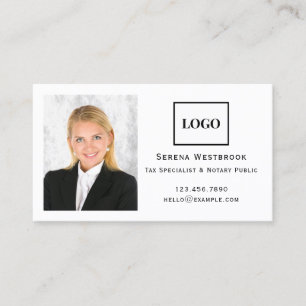 Carte De Visite Logo de photo professionnel simple moderne et code