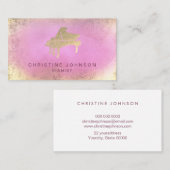 Carte De Visite logo de piano à éclaboussure rose chaud (Devant / Derrière)