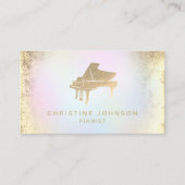 Carte De Visite logo de piano à feuille d'or simulée (Devant)