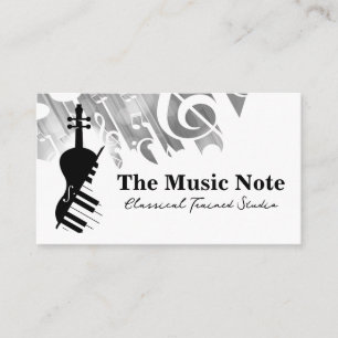 Carte De Visite Logo de piano violon   Musique